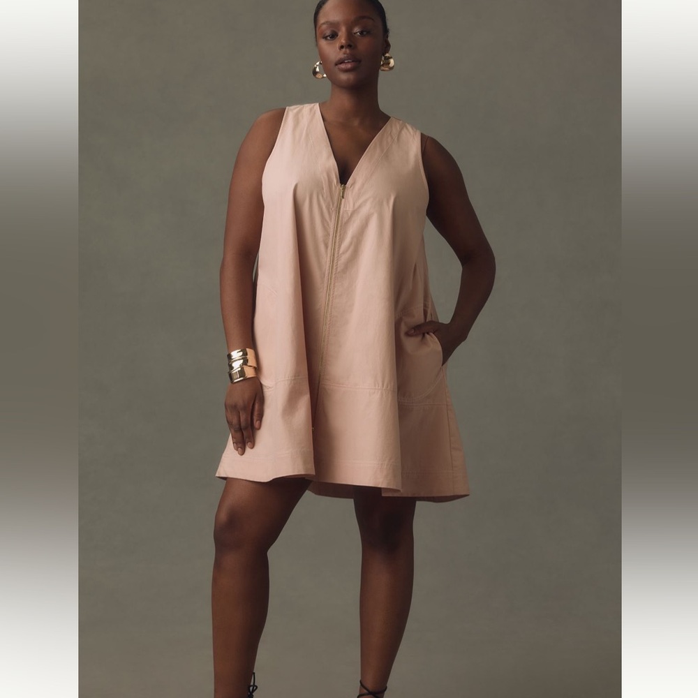 Anthropologie The A-Line Mini Dress in Neutral Size Medium NWT